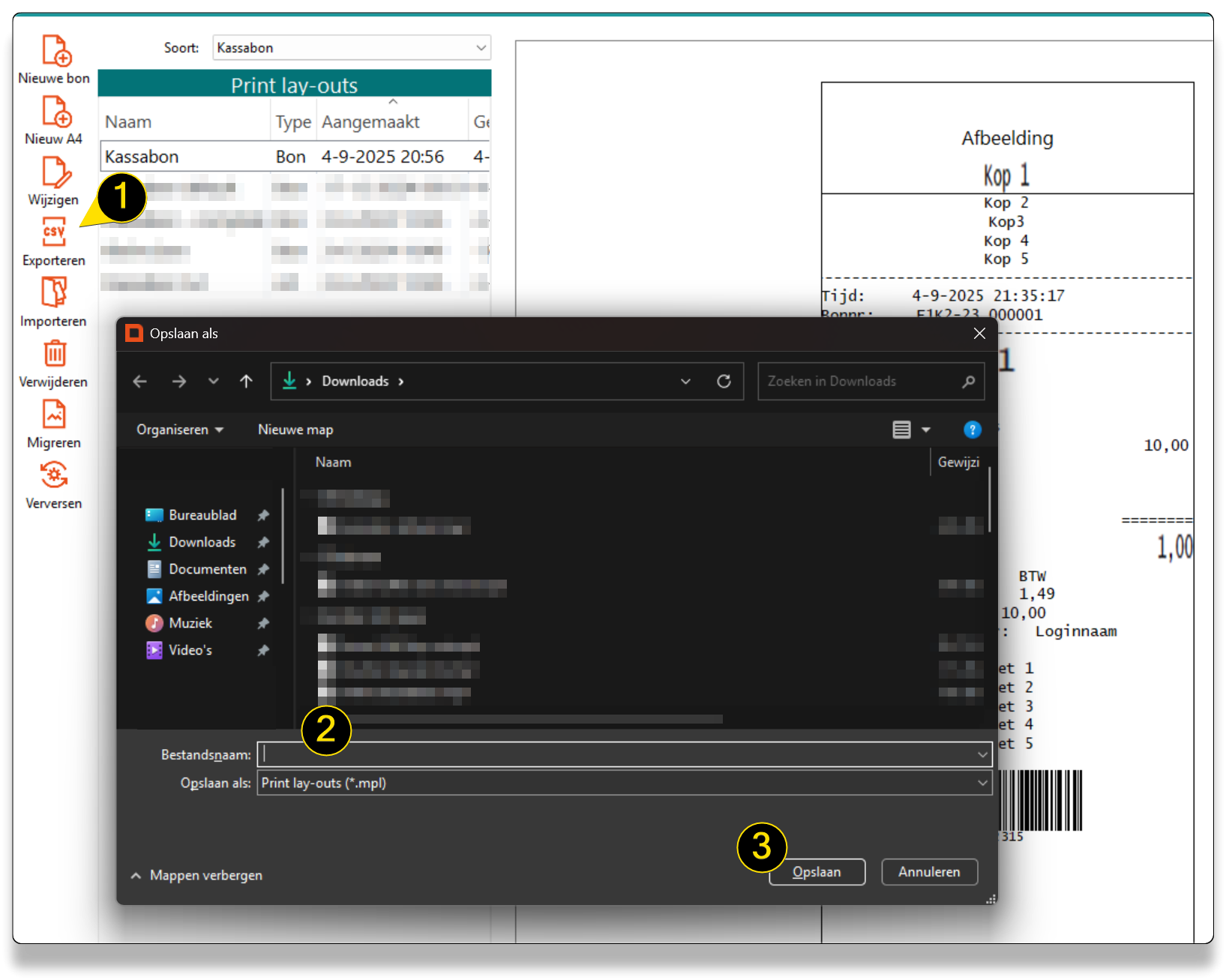 Print lay-outs aanpassen in MplusKASSA